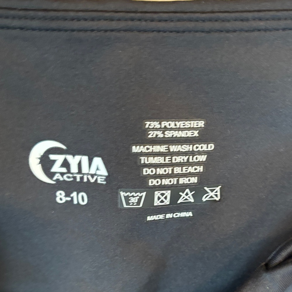 ZYIA Midnight Black brilliant high rise Activewear Leggings - Picture 2 of 5